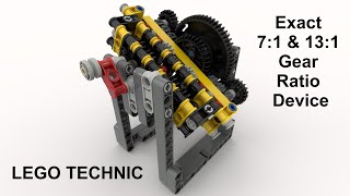 Exact 7 to 1 and 13 to 1 Lego Technic Gear Ratio MOC Design