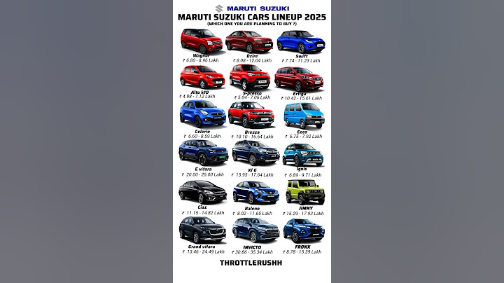 MARUTI SUZUKI CARS LINEUP &PRICE LIST 2025 #marutisuzuki #swift #alto #ignis #brezza #baleno #ertiga