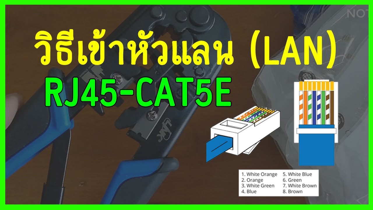 จั๊มสายแลน  2022  วิธีเข้าหัวแลน (LAN) RJ-45 -  CAT5E