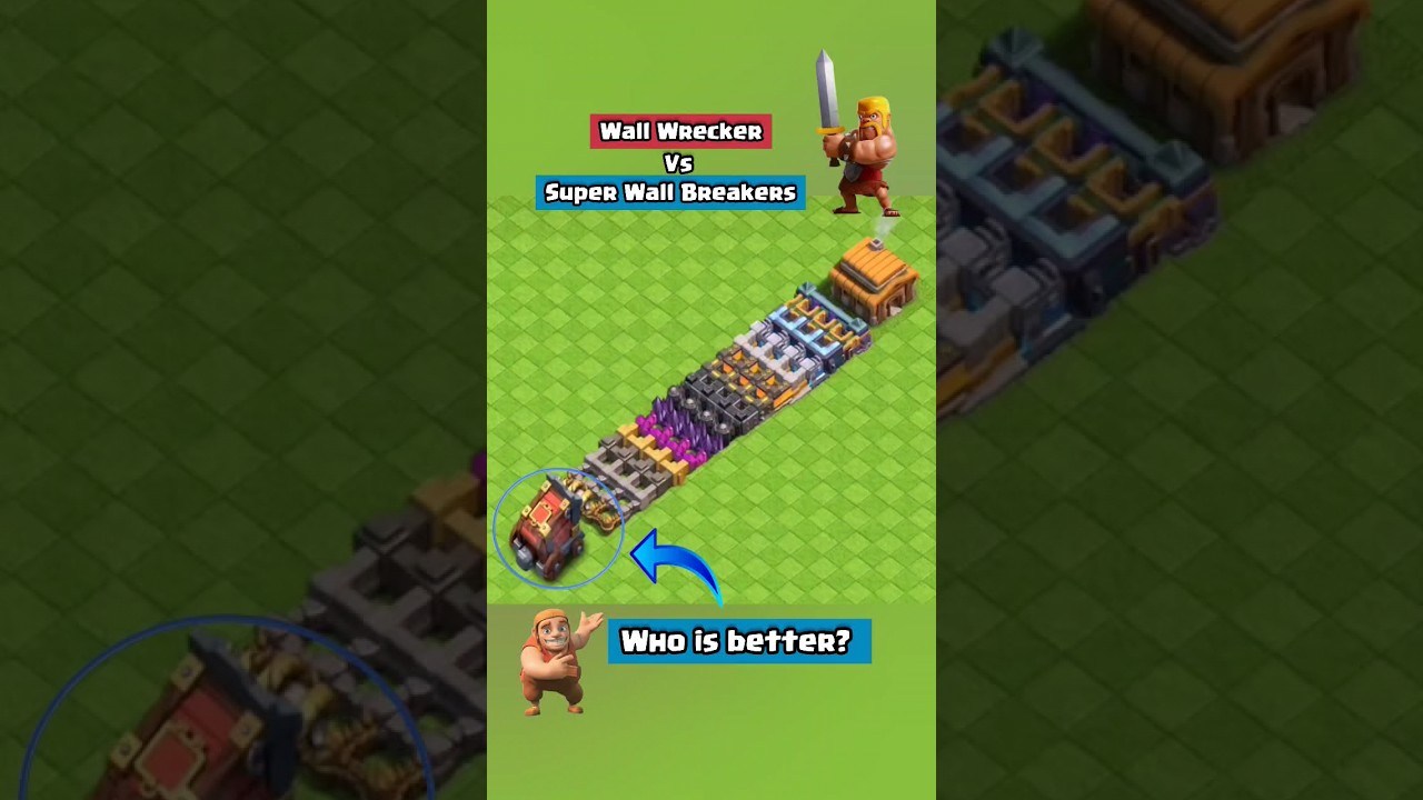 Every Level Wall Vs Wall Wrecker Vs Super Wall Breaker | Clash of clans