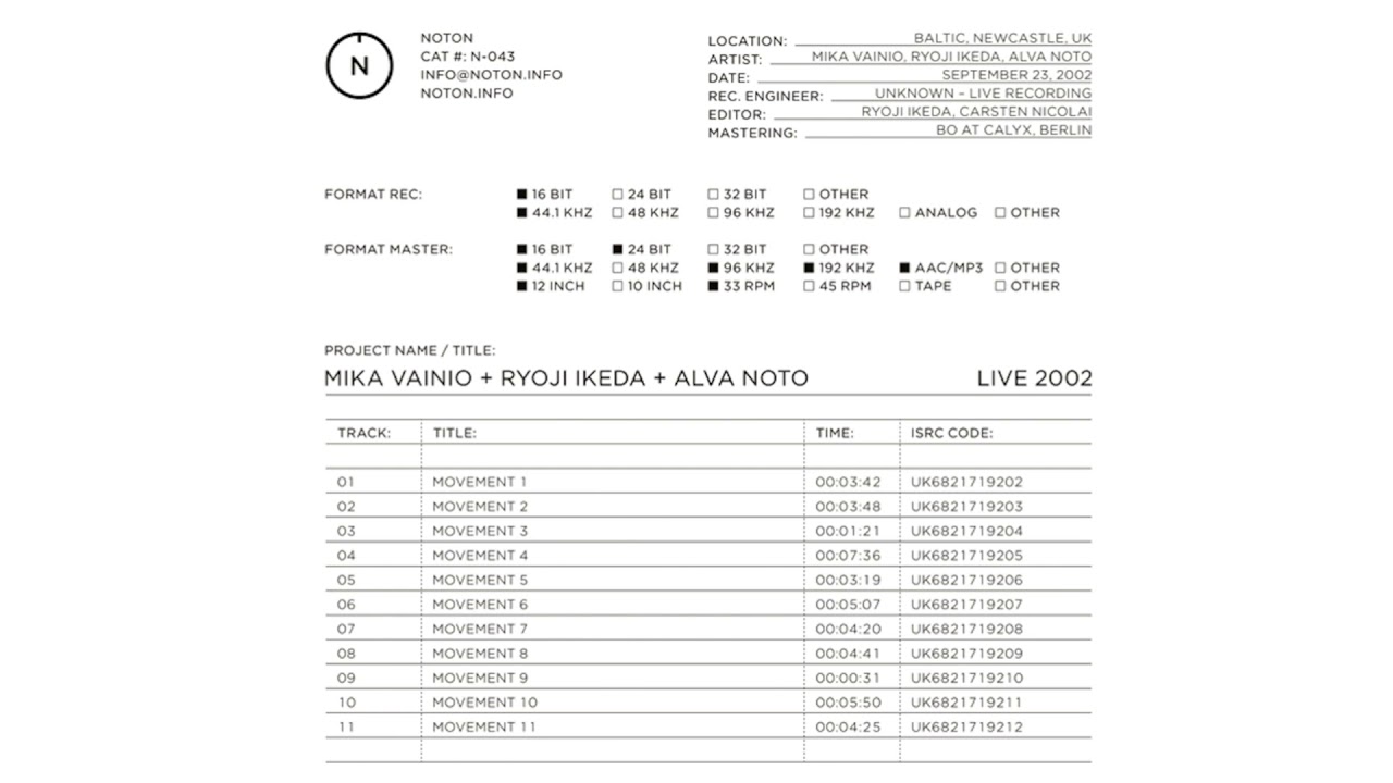 Mika Vainio + Ryoji Ikeda + Alva Noto - Movement 8 - YouTube