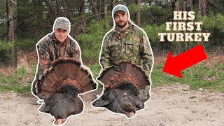 Public Land DOUBLE | His FIRST Turkey! | Spring Turkey Hunting 2024
