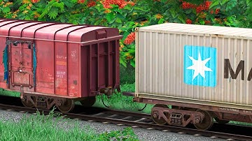 BCNA RED WAGON COUPLING CONTAINER WAGON | BUMPY RAILROAD | Train Simulator | Railworks | NTG GAMING