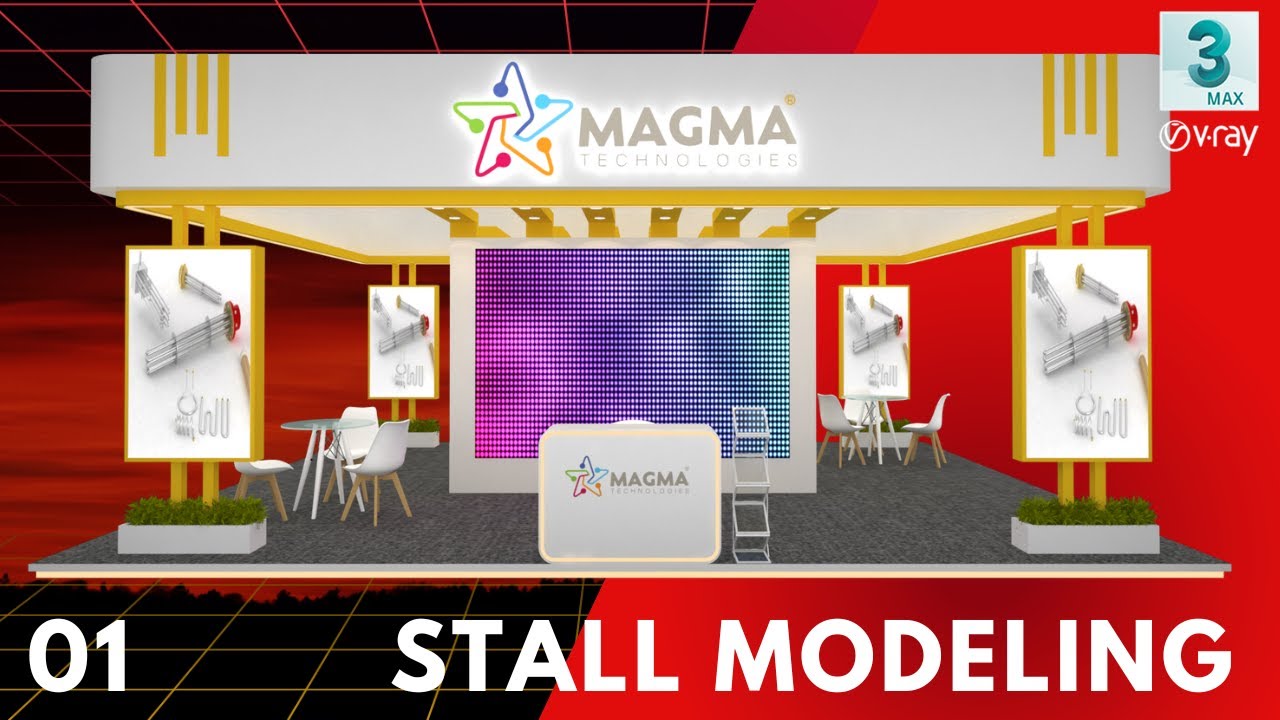 Exhibition Stall Design in 3ds max  | Step-by-Step Tutorial PART- 1 