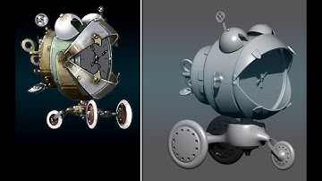 ZBrush Hard Surface Tutorial - Creating an Alarm Clock Robot Part 2