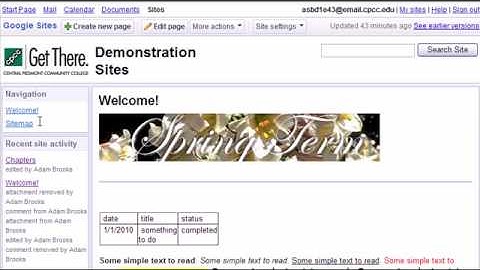 Create new web pages using Google Sites tools for students