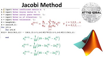 Jacobi Method with MATLAB code