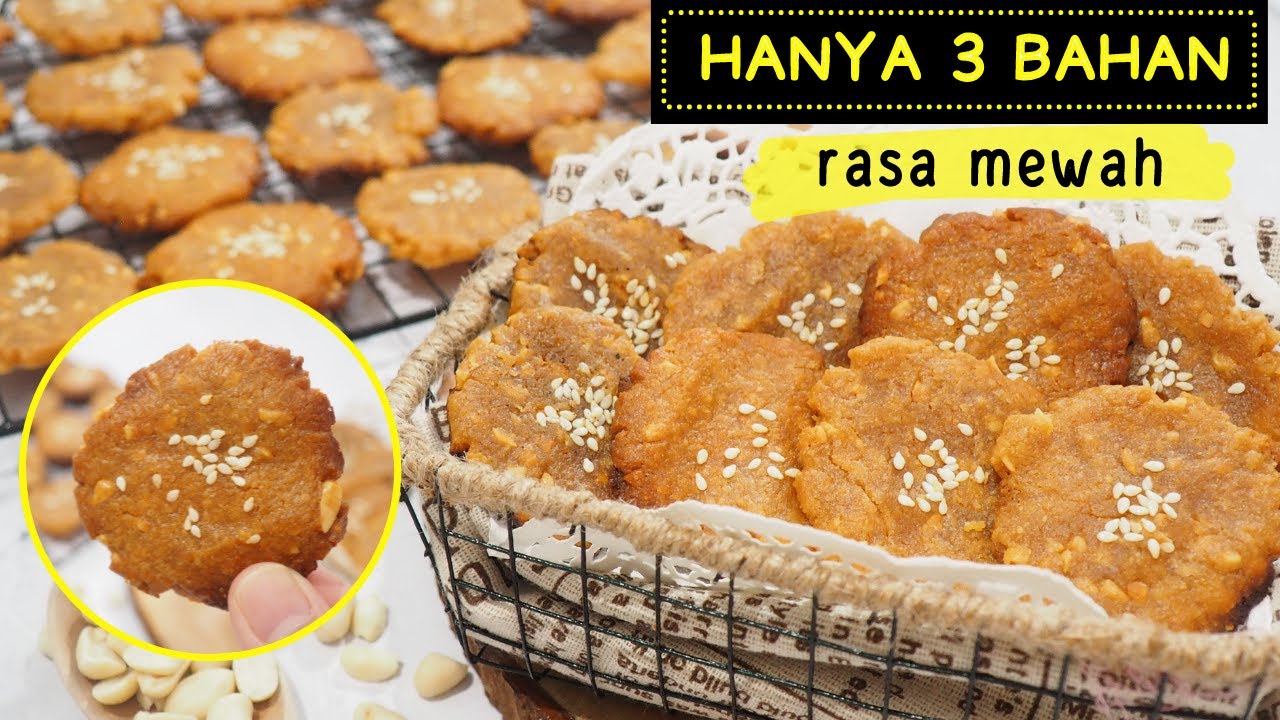 RESEP KUE KERING KACANG TEFLON - 3 BAHAN SAJA! NO OVEN, NO