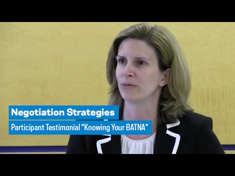 Negotiation Strategies Participant Testimonial BATNA 
