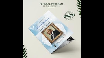 Funeral Program Template for Men - Editable Canva Design, obituary template