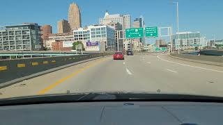 Driving on I-75 into Cincinnati from Kentucky.