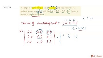 The edges of a parallelopiped are of unit length and are parallel to non-coplanar unit vectors