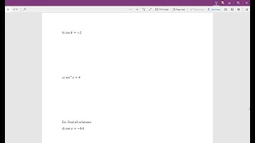 Math 104: Solving Trig Equations Part 1