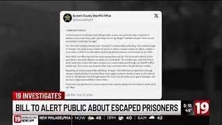 State Representative announces new bill alerting Ohioans about escaped inmates