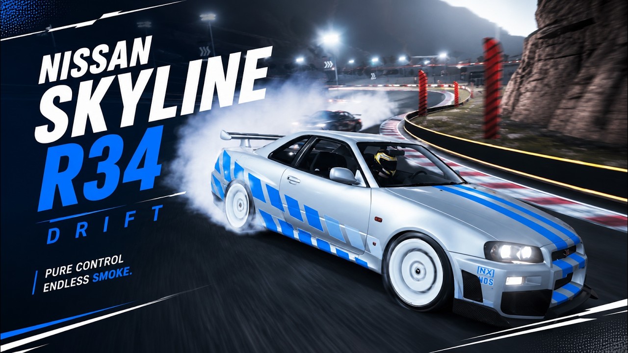 Full Smoke Drifting Nissan Skyline GT R34 - The Crew 2 Gameplay - YouTube