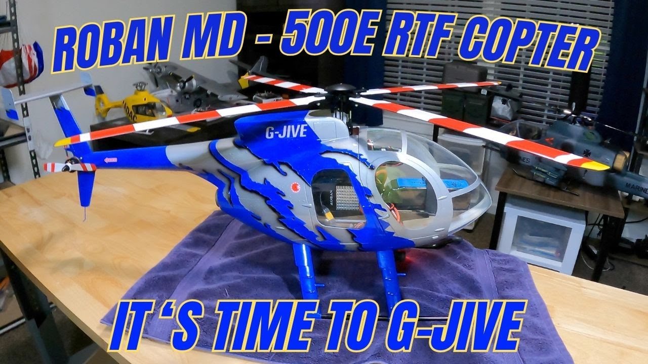 Вертолёт ROBAN MD-500E RTF в эксклюзивной сине-серебристой версии: распаковка и сборка.