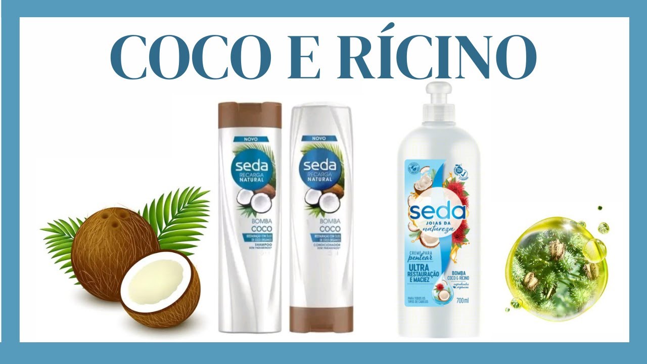 São Sebastião Perfumaria JF - Produtos enriquecidos com o puro óleo de  coco, óleo de rícino, vitamina A e D'Pantenol por isso, é ideal para  reparar os danos causados por uso de