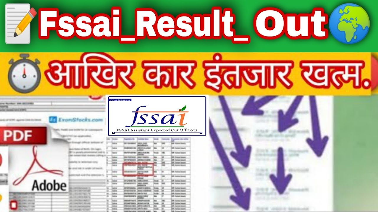 Fssai result 2022 / Fssai technical officer, assistant manager 2022 / Fssai result news today