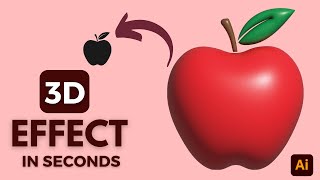 3d Design in Seconds | Adobe Illustrator 2022 | 3D Apple Design