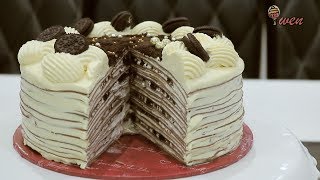 OREO千层蛋糕 |免烤食谱 How To Make Oreo Crepe Cake | No Bake Recipe