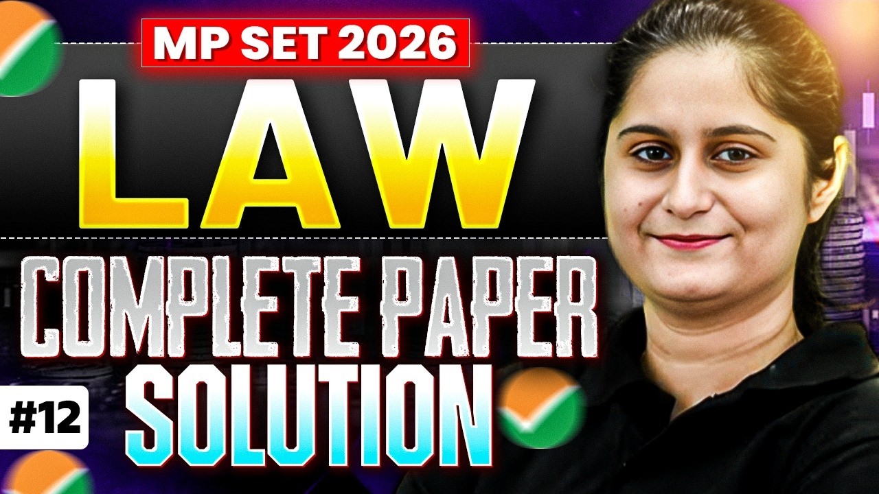MP SET Law Solution 2024 | MP SET Paper solution 2024  | MP SET 2024 Law Solution #12
