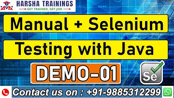 Manual + Selenium Testing  Demo 01 | Manual + Selenium Testing with Java Training | New Batch