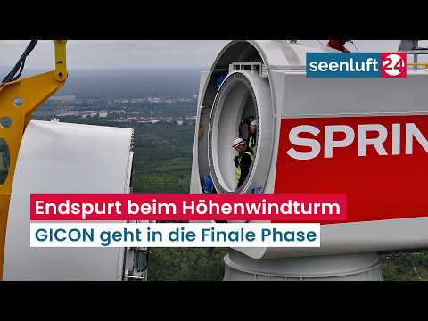 GICON high-altitude wind turbine enters final phase - Nacelle, generator & hub have been hoisted