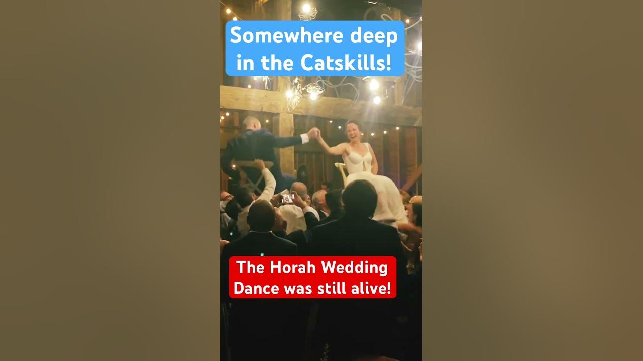 Traditional Jewish Horah Wedding Dance highlight for newlyweds in Catskill Mountain Reception!
