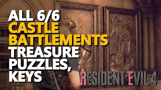 All Castle Battlements Treasure Puzzles, Keys RE4 Remake