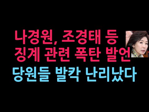 나경원, 조경태 등 징계 관련 폭탄 발언 당원들 발칵 난리났다...왜 이런 말을 (2026.8.21)