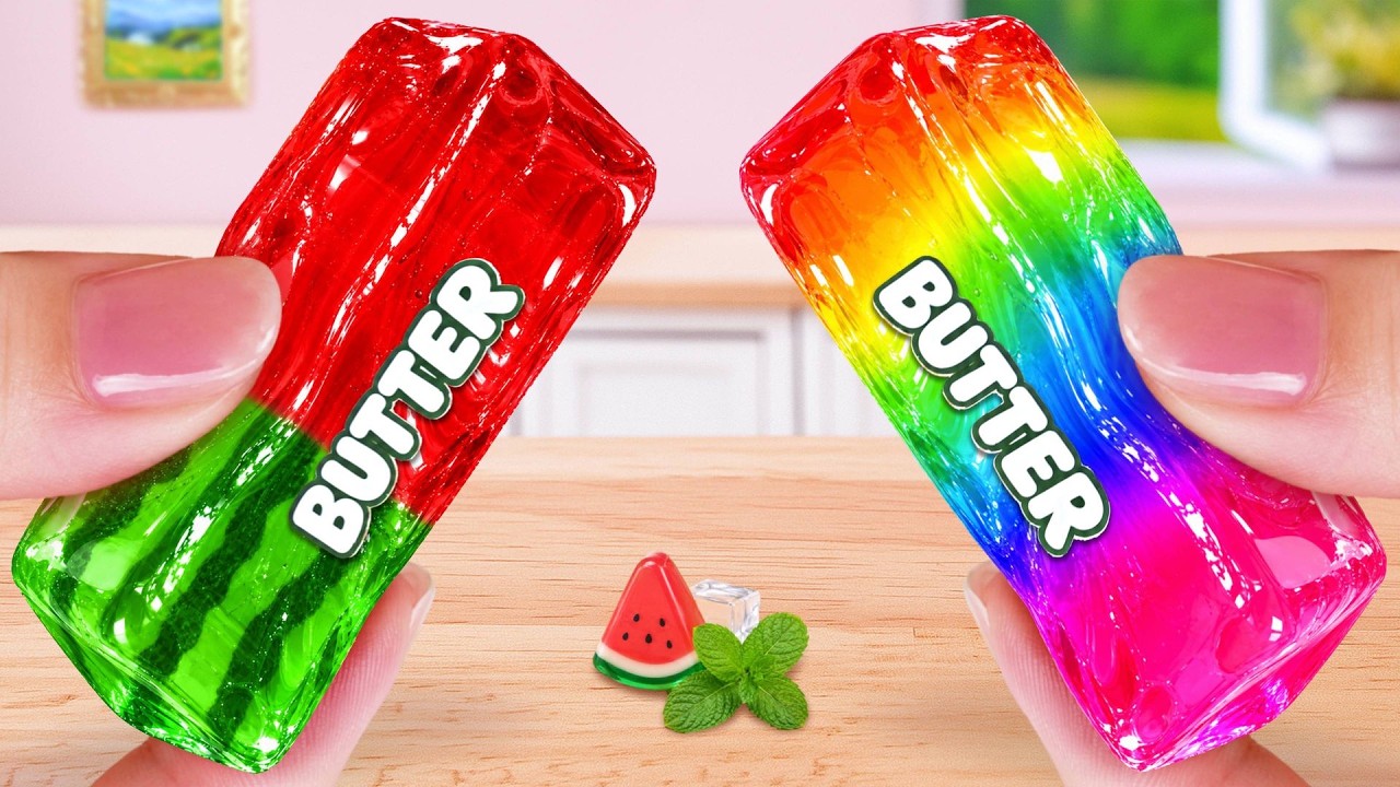 Squishy Butter Jelly Recipe 💛DIY Miniature Rainbow Watermelon Jelly Cake 🌈Mini Cakes