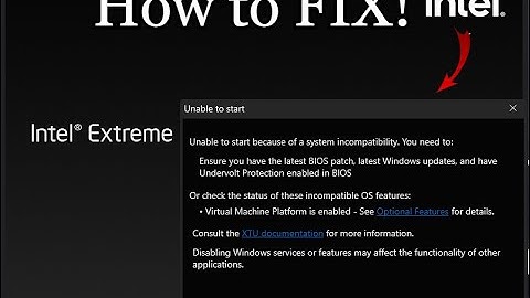 How to fix intel extreme tuning utility not working (virtual machine)