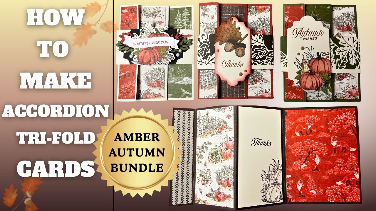 Создайте потрясающие янтарные осенние открытки с помощью этой забавной гармошки