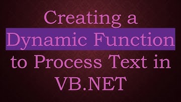 Creating a Dynamic Function to Process Text in VB.NET