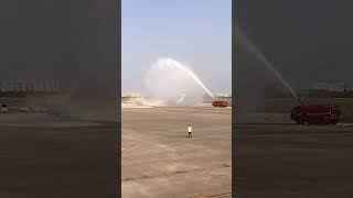 WATER CANNON SALUTE for  indigo ATR 72-600 l Diu-Surat l shorts