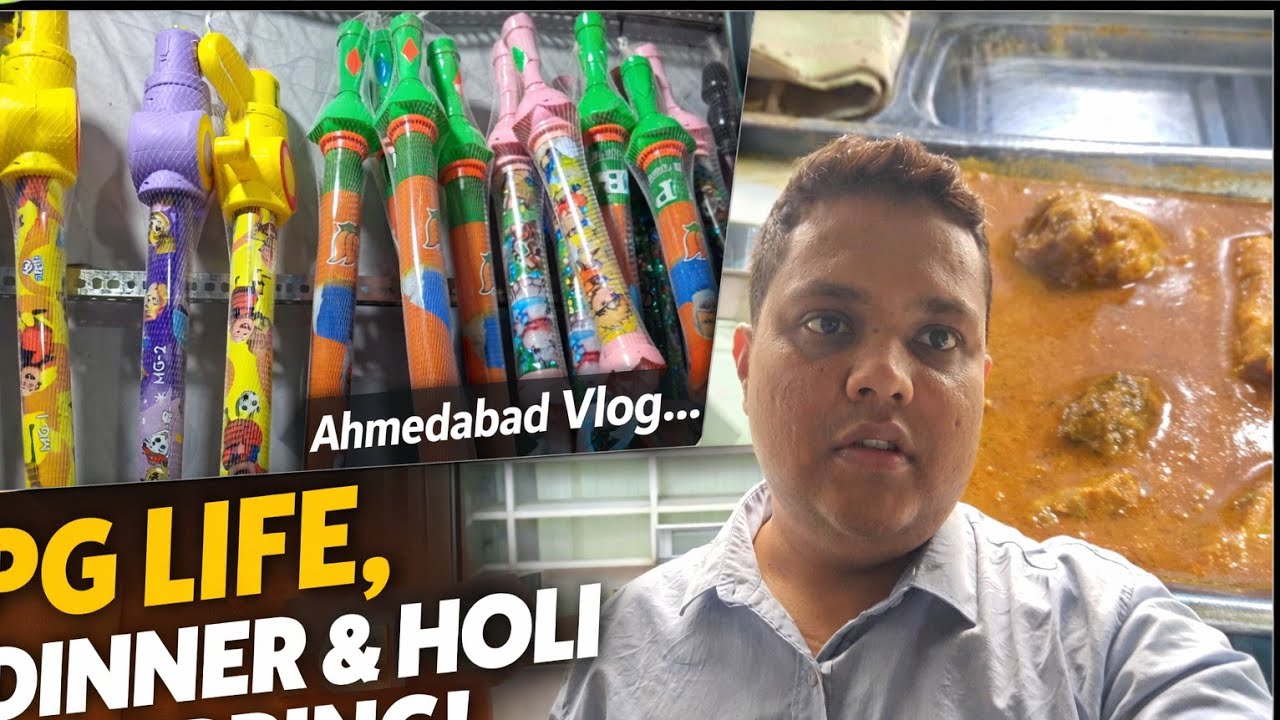 PG ka aisa khana 😮 || pichkari lene Gaye #vlog #dailyvlog  #funnyvlog 