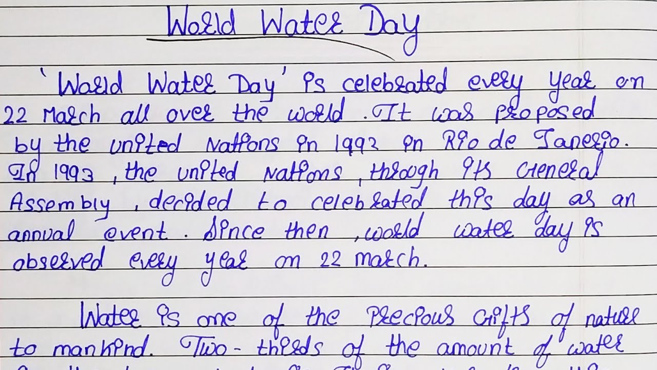 writing essay world water day