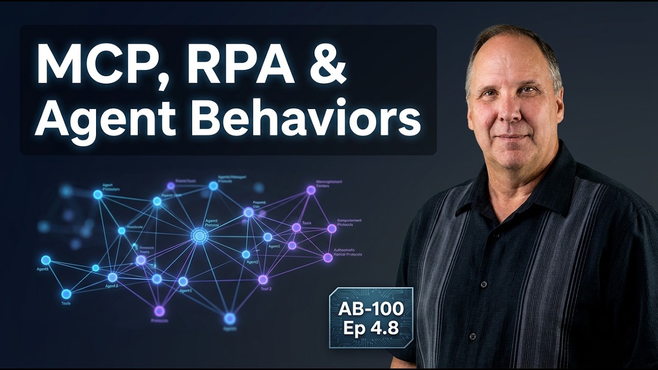 MCP, RPA & Agent Behaviors: Advanced Extensibility | AB-100 Exam (Ep 4. ...