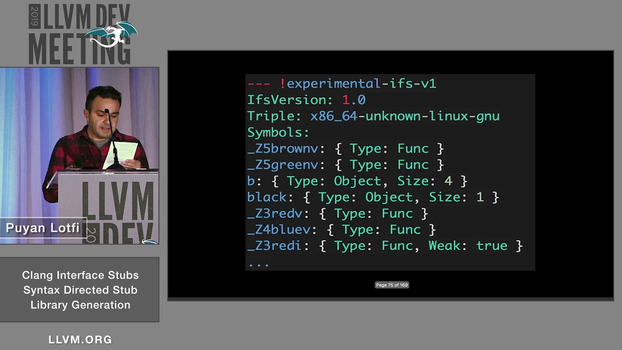 2019 LLVM Developers’ Meeting: P. Lotfi “Clang Interface Stubs: Syntax ...