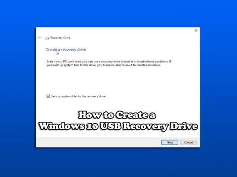virksomhed Kirkegård konkurrence How to Create a Windows 10 USB Recovery Drive - YouTube