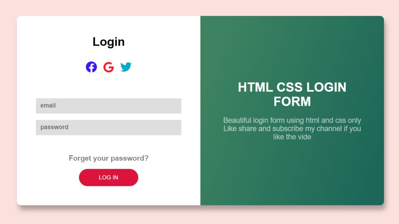 Designing a Professional Login Form: HTML and CSS Tutorial for ...