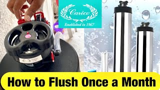 TUTORIAL: HOW TO FLUSH THE CARICO WATER PURIFICATION SYSTEM ONCE A MONTH.