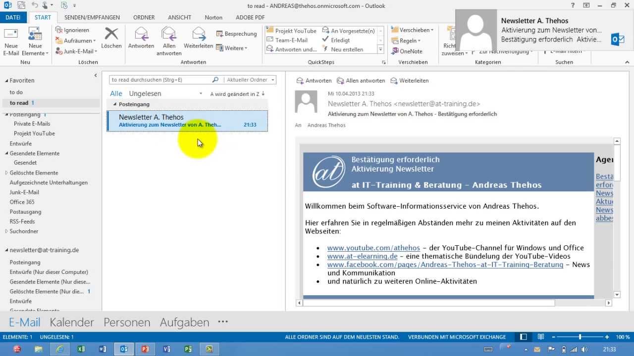 Outlook E Mail Vorlage Erstellen Oft Datei Youtube