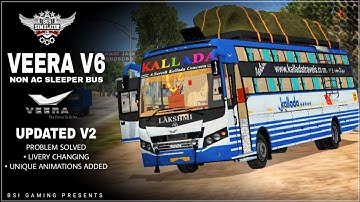 Updated (V2) Veera V6 non AC sleeper bus mod for bussid | Download now
