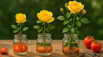 Just a few thin slices! The rose suddenly grows 1001 roots and blooms all year round.