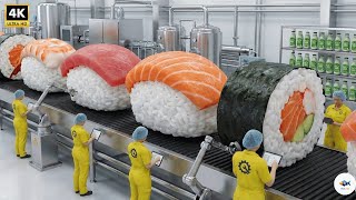 How Sushi Is Made in Factory | Inside a High-Tech Sushi Production Line