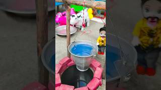 Miniature Village Well: Drawing Water for Our Dolls! 💧#shorts #cow #tinytopcreator