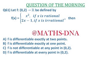 QUESTION - 61 | REAL ANALYSIS | DIFFERENTIABLE | CSIR-NET | SLET | GATE | IIT-JAM | NBHM | NBHM P.Hd