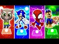 Talking Tom 🆚 Sonic Prime 🆚 Marvel’s Spidey 🆚 PAW Patrol | Tiles Hop EDM Rush🎶 | Who Is Best?🎯