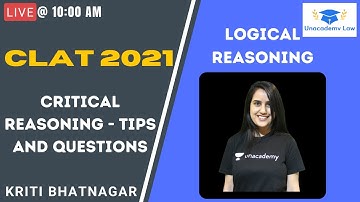 Critical Reasoning - Tips and Questions l Logical Reasoning l CLAT 2021 l  Kriti Bhatnagar